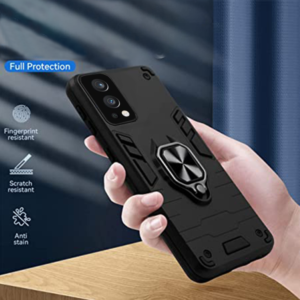 OnePlus Nord 2 5G Black Panther Metal Bracket Shockproof Protective Back Case